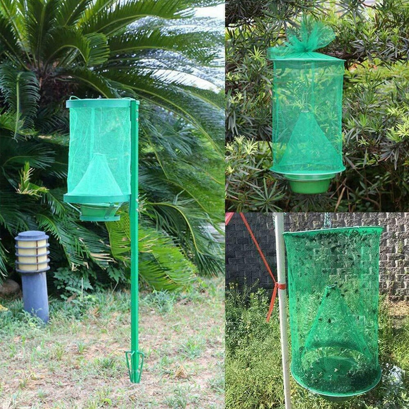 3 buc. Cușcă reutilizabilă agățată pentru capcană de muște, cușcă pliabilă pentru ucigaș de muște, pentru controlul dăunătorilor, cușcă pentru exterminator, instrumente de grădinărit pentru acasă