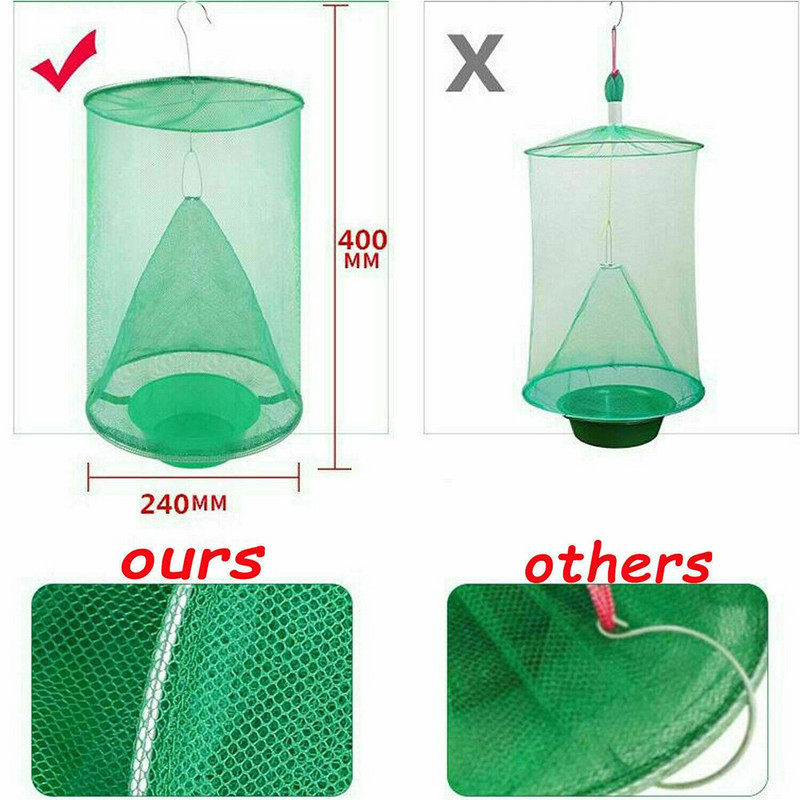 3 buc. Cușcă reutilizabilă agățată pentru capcană de muște, cușcă pliabilă pentru ucigaș de muște, pentru controlul dăunătorilor, cușcă pentru exterminator, instrumente de grădinărit pentru acasă