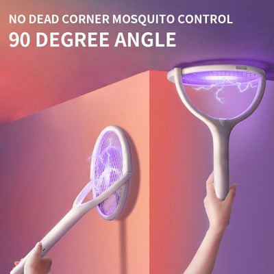 Лампа за унищожаване на комари 90-градусов въртящ се уред за насекоми с 365nm UV светлина USB зареждане за убиване на комари и мухи през лятото