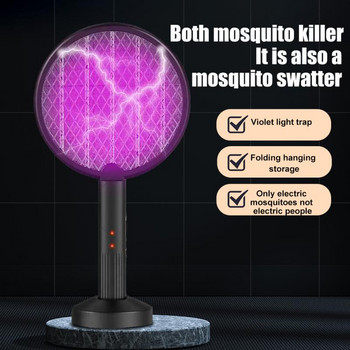 2-в-1 USB 4000V електрическа ракета за насекоми Swatter Zapper USB акумулаторна лятна Mosquito Swatter Kill Fly Bug Zapper Killer Trap