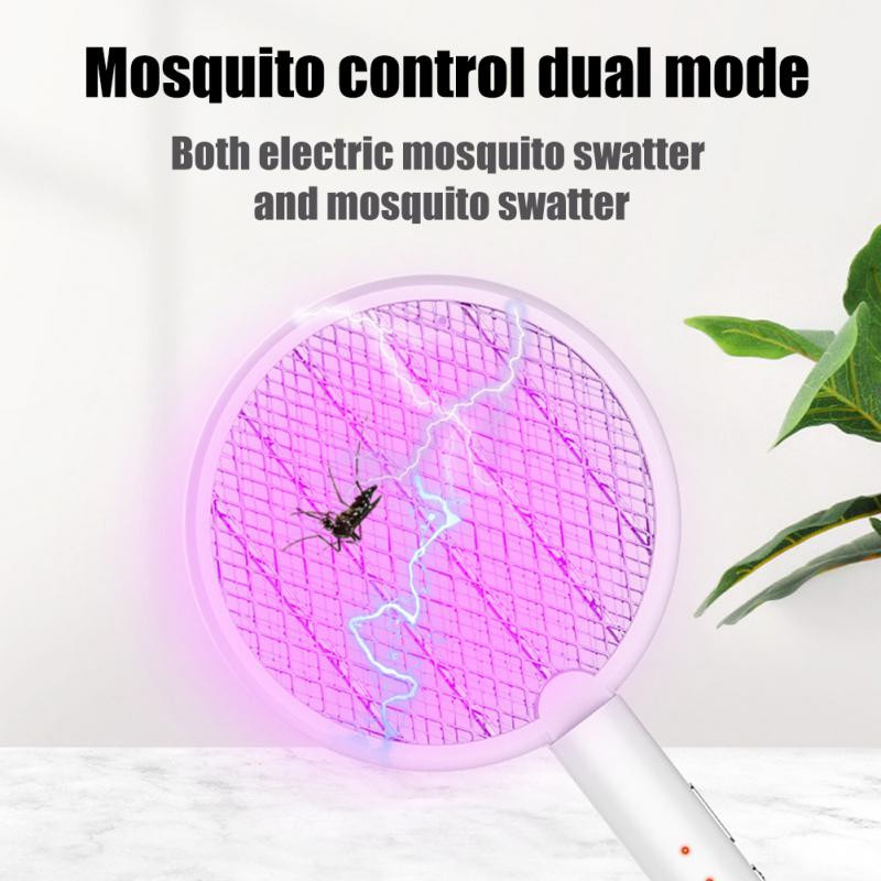 Rachetă electrică pentru insecte 2-în-1 USB 4000V Zapper Zapper Reîncărcabil prin USB Swatter pentru țânțari de vară Kill Fly Bug Zapper Killer Capcană