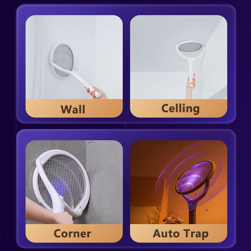 90-stupňová otočná elektrická raketa na zabíjanie komárov, UV lampa na zabíjanie komárov, nabíjanie cez USB, letná lapač na komáre, muchy, mucholapka, hmyz, zapper