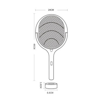 5 В 1 Mosquito Killer Електрическа лампа против комари USB 3500V Mosquito Fly Bat Мултифункционална регулируема ъгъл