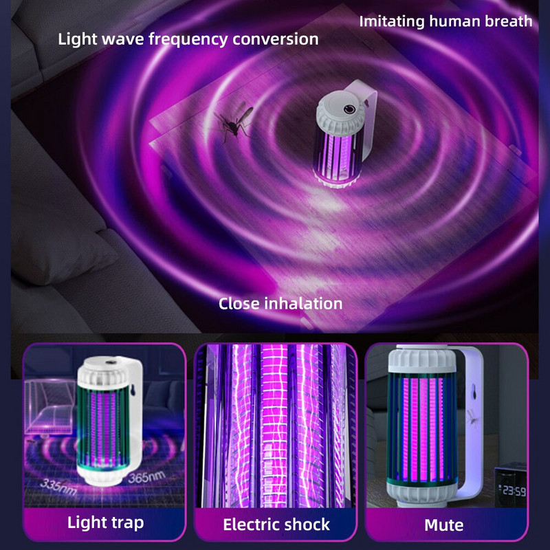 Uodų žudymo lempa Elektros šoko fotokatalizatorius Vabzdžių lempos Namams Lauko Atbaidymo nuo uodų USB įkraunamas muselių užtrauktukas