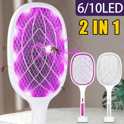 3000V електрическа мухобойка, ракета Fly Zapper с UV лампа, акумулаторна ракета за капани за комари, защита от насекоми