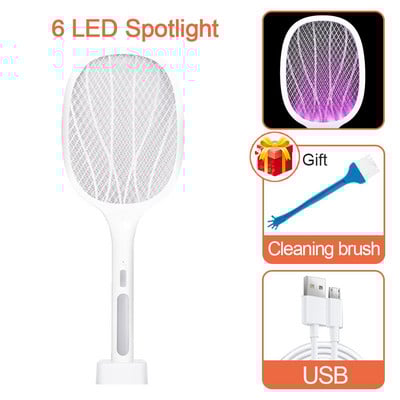 3000 V elektromos légycsapó ütő UV lámpával Újratölthető szúnyogfogó ütő rovarok elleni