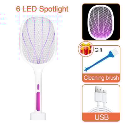 3000 V elektromos légycsapó ütő UV lámpával Újratölthető szúnyogfogó ütő rovarok elleni