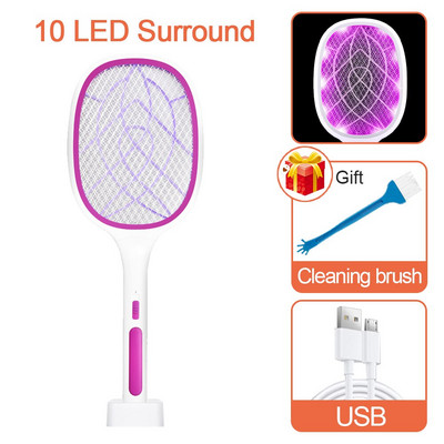 3000 V elektromos légycsapó ütő UV lámpával Újratölthető szúnyogfogó ütő rovarok elleni