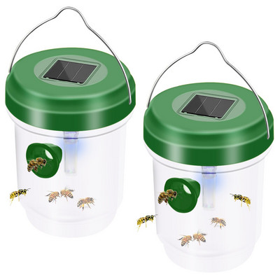 2 buc. Capcană pentru viespe cu energie solară Capcană agățată pentru muște de fructe Capcană pentru albine, sigură, non-toxică, Capcană pentru viespi Capcană reutilizabilă pentru albine