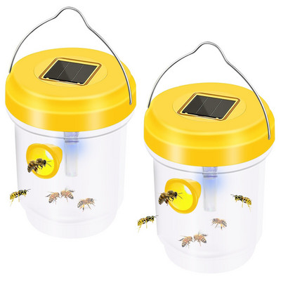 2 buc. Capcană pentru viespe cu energie solară Capcană agățată pentru muște de fructe Capcană pentru albine, sigură, non-toxică, Capcană pentru viespi Capcană reutilizabilă pentru albine