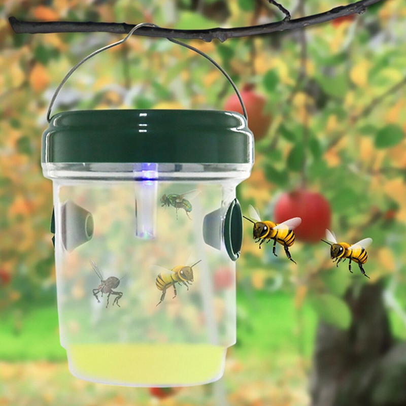 2 buc. Capcană pentru viespe cu energie solară Capcană agățată pentru muște de fructe Capcană pentru albine, sigură, non-toxică, Capcană pentru viespi Capcană reutilizabilă pentru albine