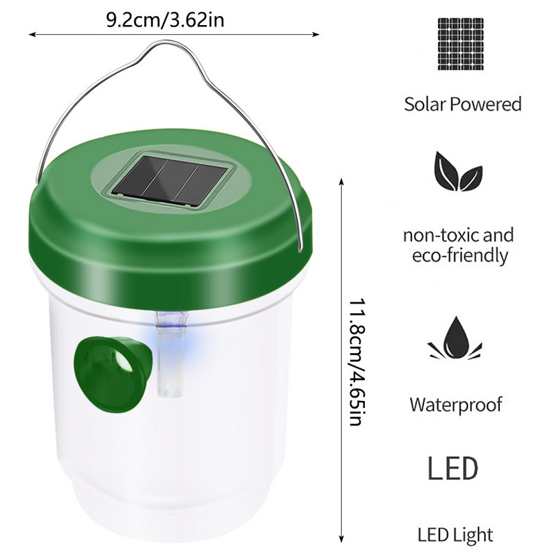 2 buc. Capcană pentru viespe cu energie solară Capcană agățată pentru muște de fructe Capcană pentru albine, sigură, non-toxică, Capcană pentru viespi Capcană reutilizabilă pentru albine