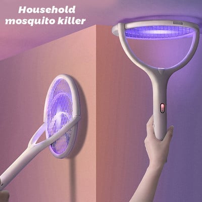 Нова въртяща се на 90 градуса лампа за унищожаване на комари Електрически шок UV светлина USB зареждане Bug Zapper Капан Мухи Лятна мухобойка