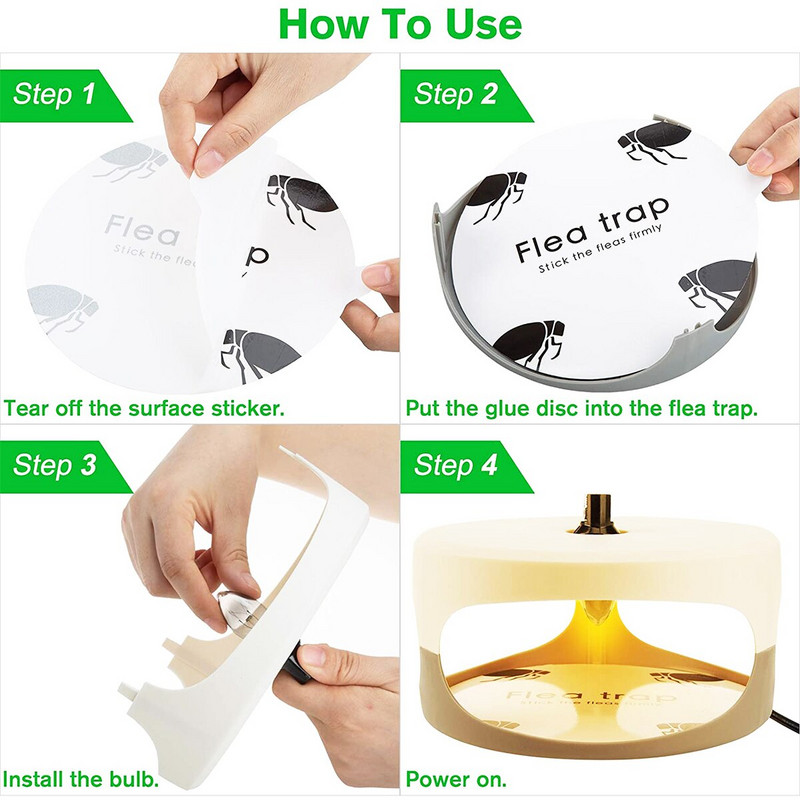 5/10 ks nálepiek na blšie pasce, okrúhle náhradné lepkavé podložky, jednorazové netoxické náplne do pasce pre domácu lampu proti komárom