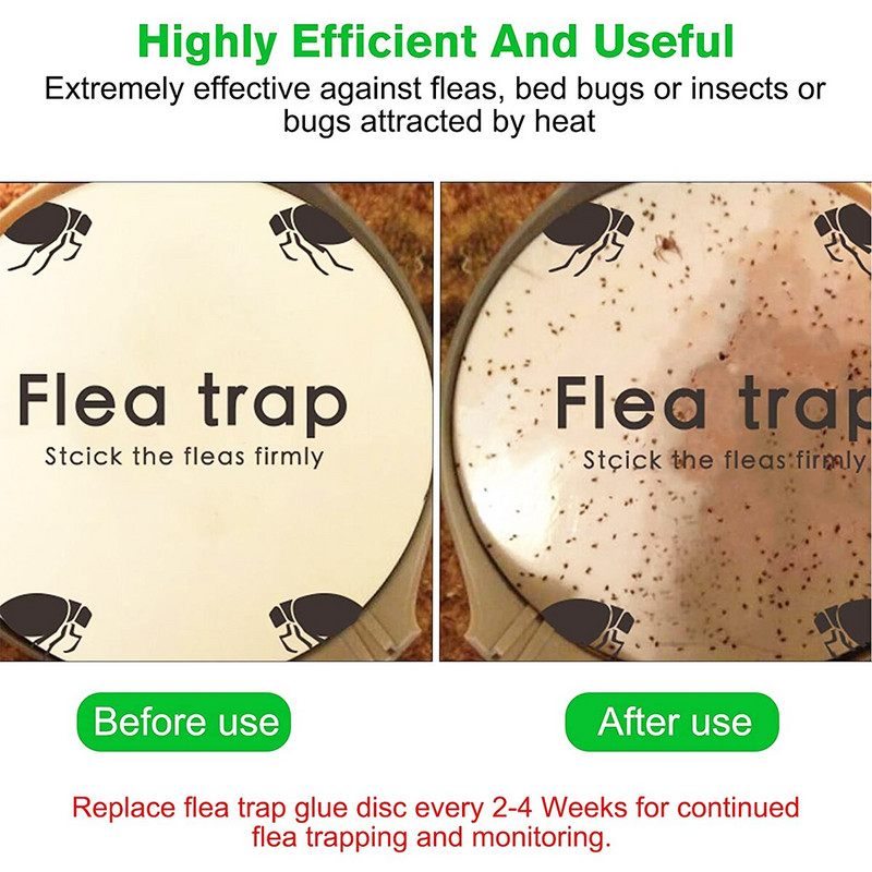5/10 ks nálepiek na blšie pasce, okrúhle náhradné lepkavé podložky, jednorazové netoxické náplne do pasce pre domácu lampu proti komárom