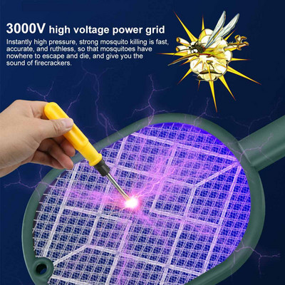 3000V Mosquito Killer Trap Електрическа ракета за насекоми Swatter Zapper USB акумулаторна лятна Mosquito Swatter Kill Fly Zapper