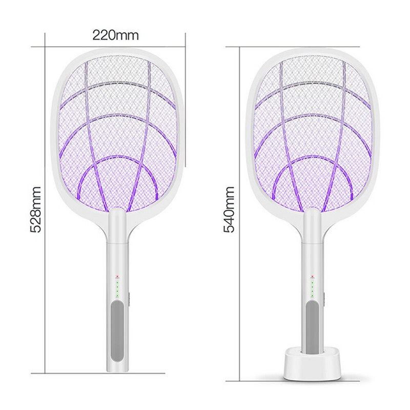 2 viename LED įkraunamas elektrinis svaidyklė, musių uodų raketė, vabzdžių naikintuvas, namų ūkis nuo uodų, apsauga nuo uodų