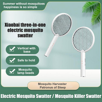 3500V електрическа буболечка Flies Swatter Killer с UV светлина USB акумулаторна LED лампа Лятна капан за комари Ракета против насекоми