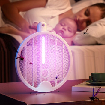 UV Electric Bug Zapper USB акумулаторна лампа за унищожаване на комари, сгъваема капан за насекоми с нощна лампа за домашна градина