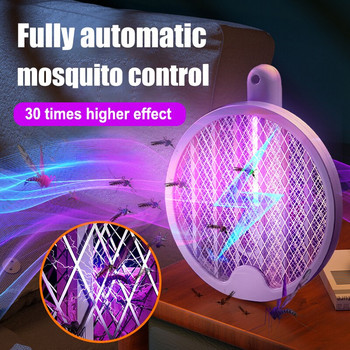 2-в-1 сгъваема ракета против комари Електрическа лампа за унищожаване на комари Usb акумулаторна бъркалка за комари Bug Zapper Matamoscas Electrico