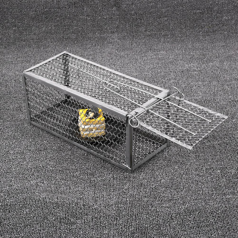 SOLEDI 1vnt plieninis narvas, pelės valdymo gaudiklis, metalinis gyvūnų gaudyklė, metalinis 30*12*24 cm voverės didelio jautrumo pelių sodo sidabrinis žiurkės narvas