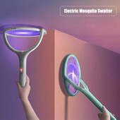 Električna svjetiljka za mljevenje muha koja se može okretati za 90 stupnjeva Električni šoker Punjivi reket za muholovke USB punjenje Mosquito Fly Killer