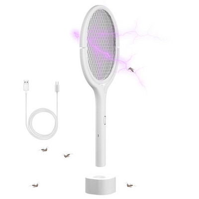 Električna svjetiljka za mljevenje muha koja se može okretati za 90 stupnjeva Električni šoker Punjivi reket za muholovke USB punjenje Mosquito Fly Killer