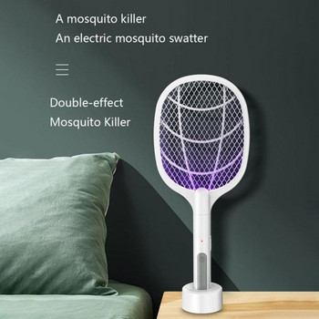 3000V електрическа мухобойка с ултравиолетова светлина USB акумулаторна LED лампа летен капан за комари ракета против насекоми