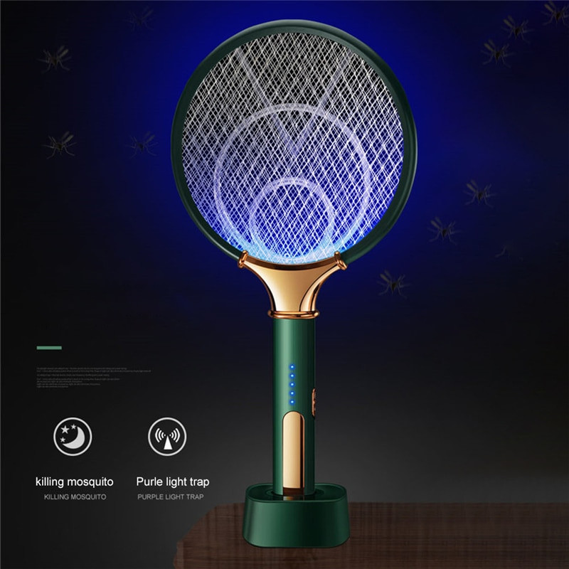 2 v 1 LED elektrická plácačka na komáre 3000V, USB nabíjateľná, proti hmyzu, chrobáka, zabijačka, raketa na kontrolu škodcov