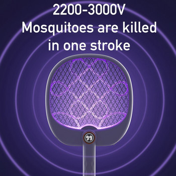 3000V електрическа ловка за комари USB акумулаторен убиващ мухи Bug Zapper 2IN1 Ротационен сгъваем заглушаващ капан за насекоми Капан без радиация 2022