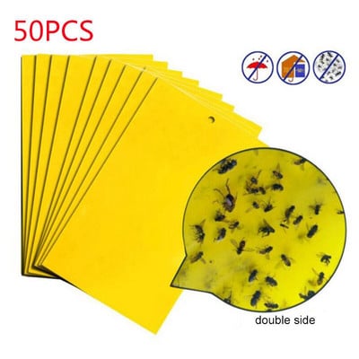 30-100db Erős légycsapdák Bogarak ragadós tábla kétoldalas levéltetvek elkapó rovarkártevőirtó Whitefly Thrip Leafminer ragasztómatrica