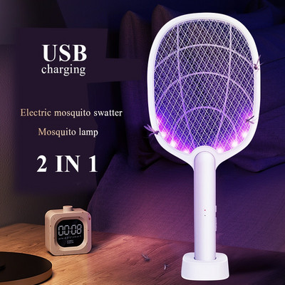 USB töltő szúnyogcsapó légy elektromos sokk Rovarölő eszköz Rovarcsapda 2 az 1-ben elektronikus szúnyogölő lámpa