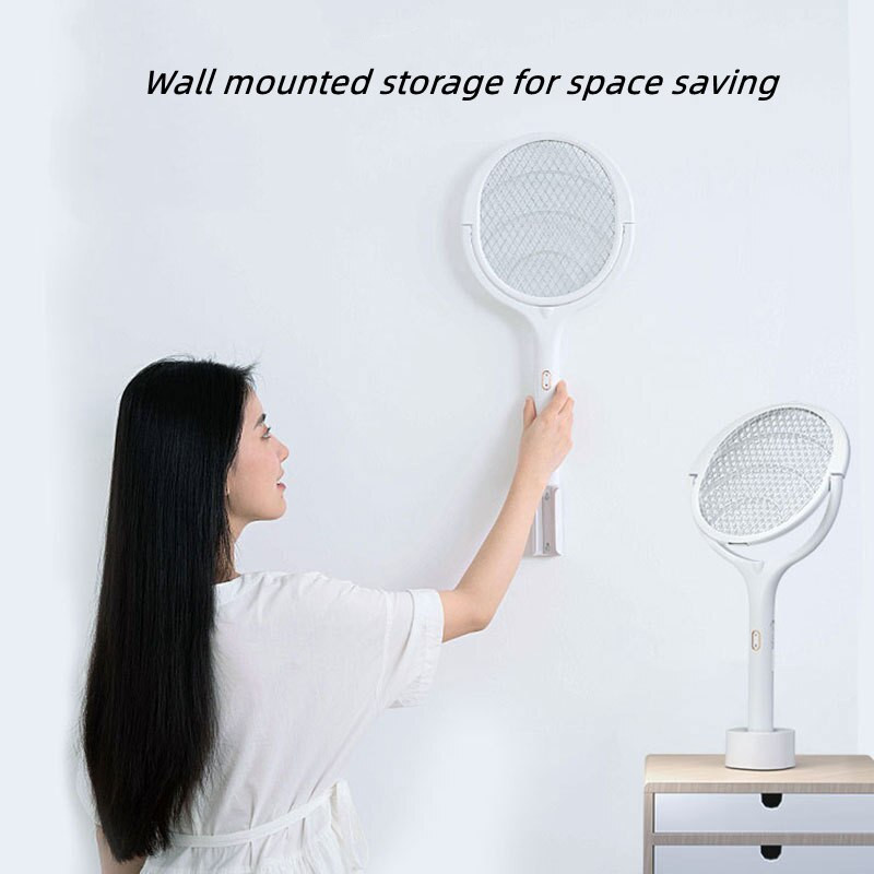 5 viename atnaujinimas Mosquito Swatter kampas, pasukamas USB įkraunamas 1200 mAh uodų žudymo lempa Reguliuojama elektrinė bug Zapper Fly