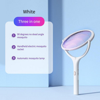 5 в 1 електрическа пръчка за унищожаване на насекоми, 90 градуса въртяща се глава, UV защита срещу насекоми, 3500 V, акумулаторен капан за комари