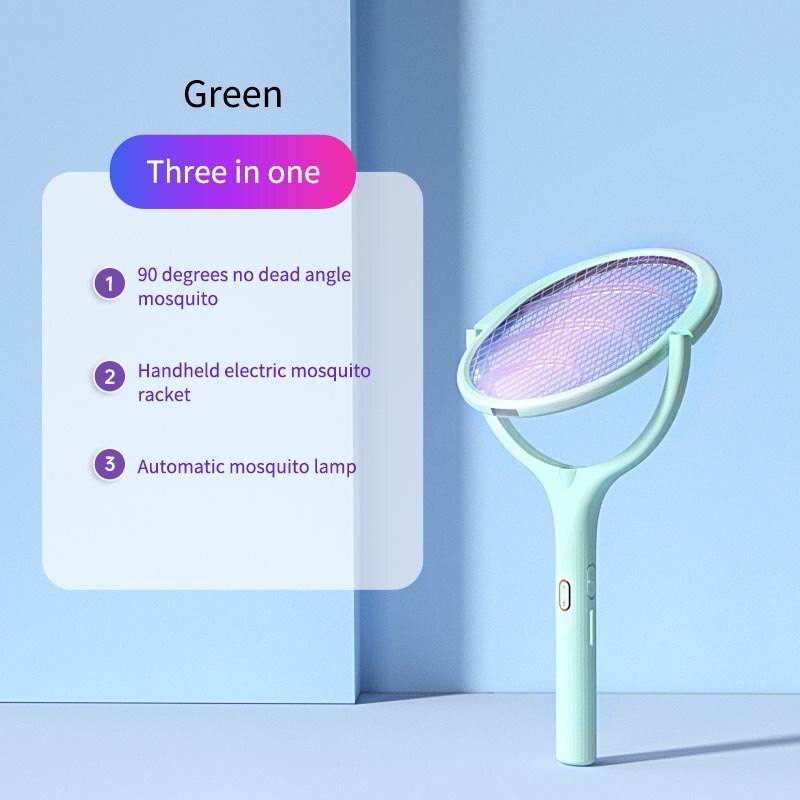 5 viename elektrinis vabzdžių žudikas, 90 laipsnių besisukanti galvutė UV apsauga nuo vabzdžių 3500 V įkraunama uodų gaudyklė