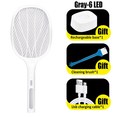 3000 V 10/6 LED lempa nuo uodų žudymo su UV lempa USB 1200 mAh USB vabzdžių užtrauktukas vasaros vabzdžių gaudyklė namų vabzdžių raketė