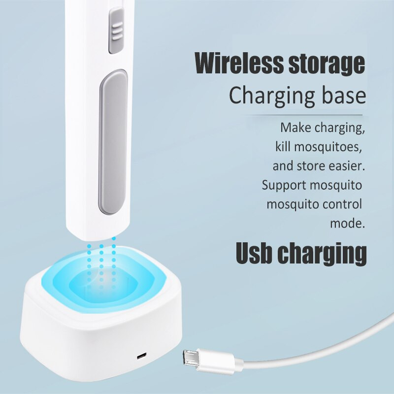 3000 V 10/6 LED lempa nuo uodų žudymo su UV lempa USB 1200 mAh USB vabzdžių užtrauktukas vasaros vabzdžių gaudyklė namų vabzdžių raketė