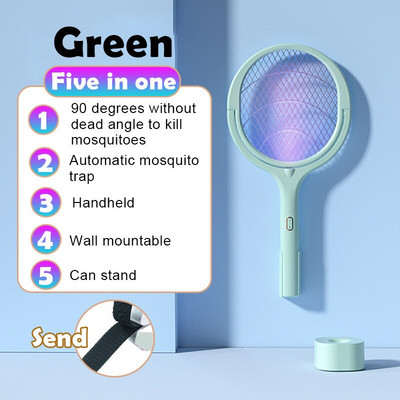 5 az 1-ben elektromos Mosquito Killer légycsapó szúnyog ütő Állítható Mosquito Swatter USB Újratölthető szúnyogirtó