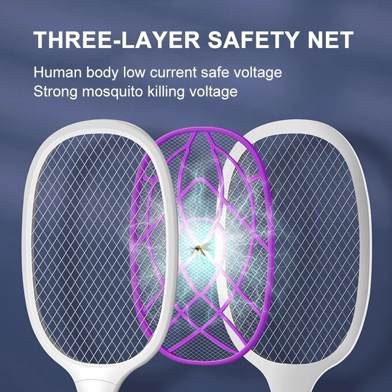 3000 V Mosquito Killer 6 10LED elektrinis uodų naikintuvas 2 viename USB įkraunama LED lempa nuo uodų naikintuvas nuo vabzdžių