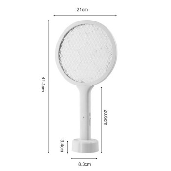 Ηλεκτρικό Fly Swatter Killer 3000V με UV φως USB Επαναφορτιζόμενη λάμπα LED Καλοκαιρινή ρακέτα παγίδας κουνουπιών κατά των εντόμων Zapper