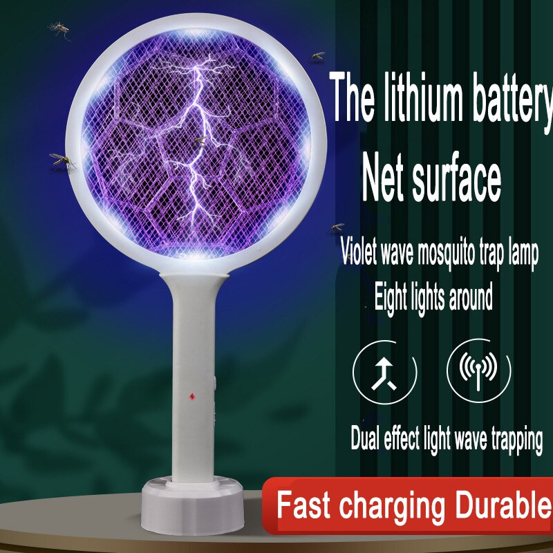 3000 V elektrinis musių naikintuvas su UV šviesa USB įkraunama LED lempa vasaros uodų gaudyklės raketė nuo vabzdžių vabzdžių