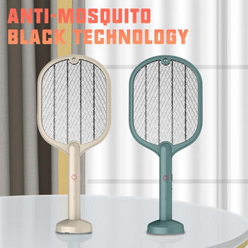 3000V електрическа ракета за насекоми Mosquito Swatter USB акумулаторна домашна ракета Fly Bug Insect Zapper Racket Inserts Mosquito Killer Trap