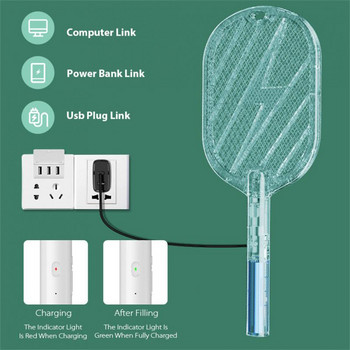 1 бр. 3500V Mosquito Swatter Killer Electric Insect Racket Swatter USB акумулаторен Zapper Summer Fly Trap Bug Zapper Killer Tools
