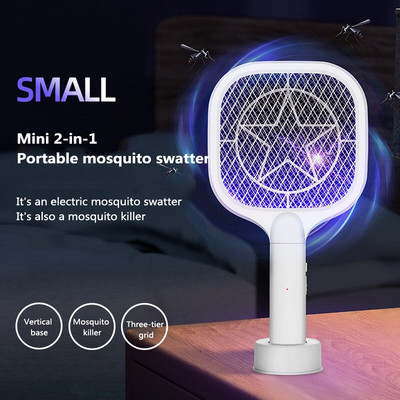 Две в едно LED капан Mosquito Killer Lamp 3000V Electric Bug Zapper USB акумулаторна лятна мухобойка Капан Flies Insect