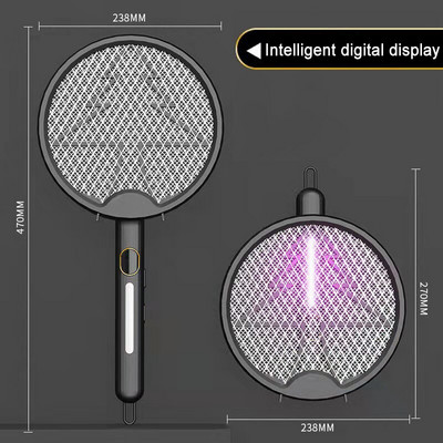 3 IN1 elektrinis uodų gaudyklė, 3000 V USB įkraunamas žudantis musių vabzdžių gaudyklė, besisukantis, sulankstomas, nutildytas vabzdžių gaudyklė be spinduliuotės
