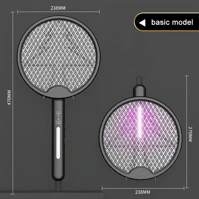 3 IN1 elektrinis uodų gaudyklė, 3000 V USB įkraunamas žudantis musių vabzdžių gaudyklė, besisukantis, sulankstomas, nutildytas vabzdžių gaudyklė be spinduliuotės