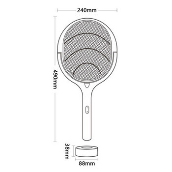 Περιστρεφόμενη 90 μοιρών λάμπα κουνουπιών 3500V Ηλεκτρικό σοκ UV Φως USB φόρτισης Bug Zapper Trap Flies Summer Fly Swatter