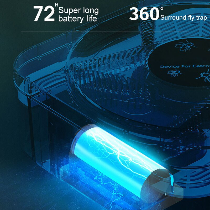 USB elektromos légycsapda rovarfogó Légyölő légyelhárító repeller csalival beltéri kültéri légyfogóhoz Új