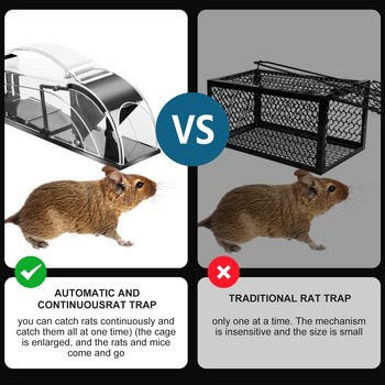 No Kill Rats Cage Нови капани за мишки за многократна употреба Капан за мишки Капан за мишки за домашна градина Уловител на мишки Автоматичен капан за плъхове Инструмент за контрол на домашни любимци