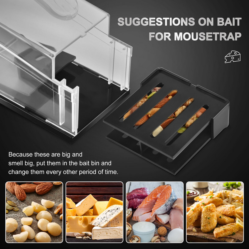 No Kill Rats Cage Nova zamka za miševe za višekratnu upotrebu Mousetrap Mousetrap za kućni vrt Hvatač miševa Automatska zamka za štakore Alat za kontrolu kućnih ljubimaca